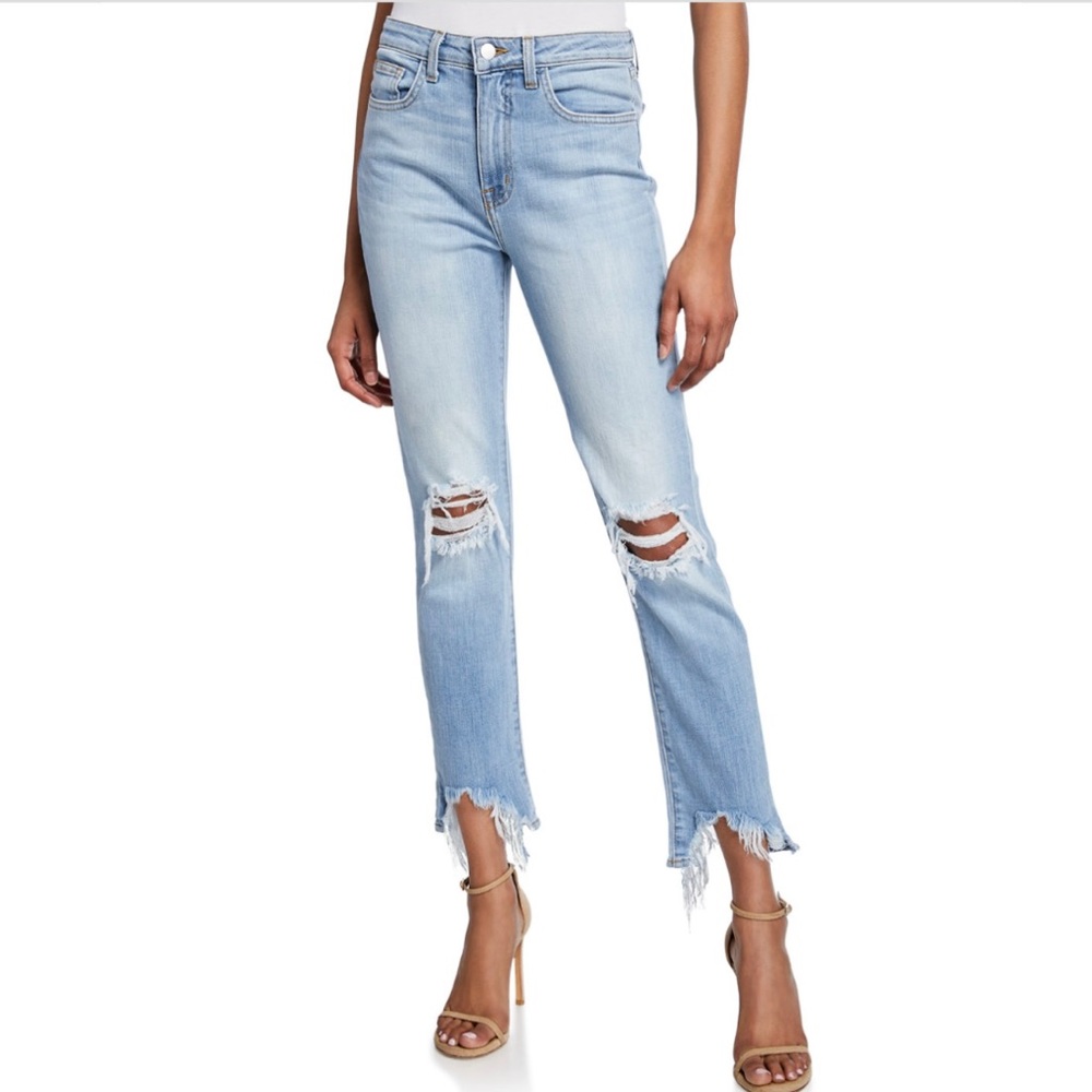 High Line High-Rise Distressed Stretch Skinny Jeans